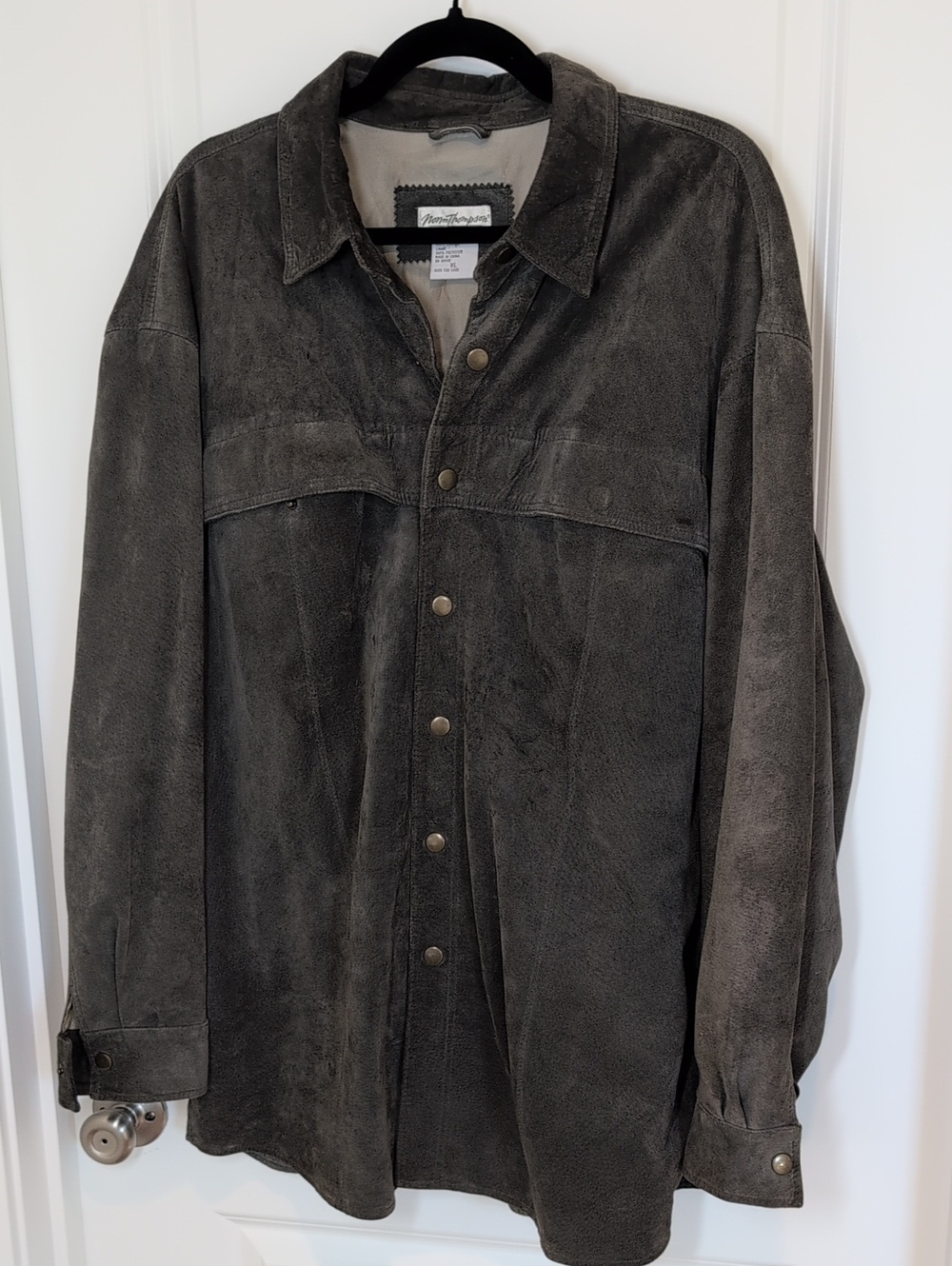 Vintage-Inspired Men's Suede Button-Up Jacket - Brown